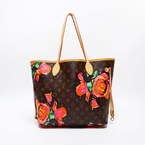 LOUIS VUITTON Monogram Rose Neverfull MM Tote Bag Brown WS20563