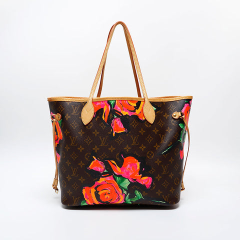 LOUIS VUITTON Monogram Rose Neverfull MM Tote Bag Brown WS20563