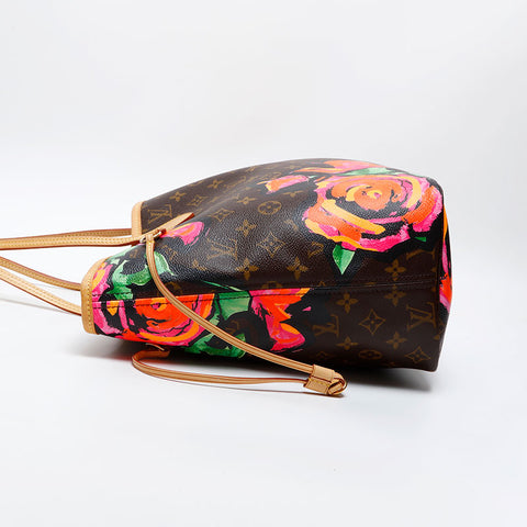 LOUIS VUITTON Monogram Rose Neverfull MM Tote Bag Brown WS20563