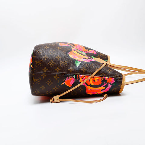 LOUIS VUITTON Monogram Rose Neverfull MM Tote Bag Brown WS20563