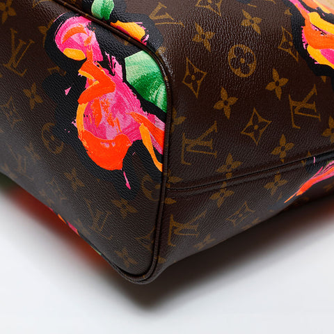 LOUIS VUITTON Monogram Rose Neverfull MM Tote Bag Brown WS20563