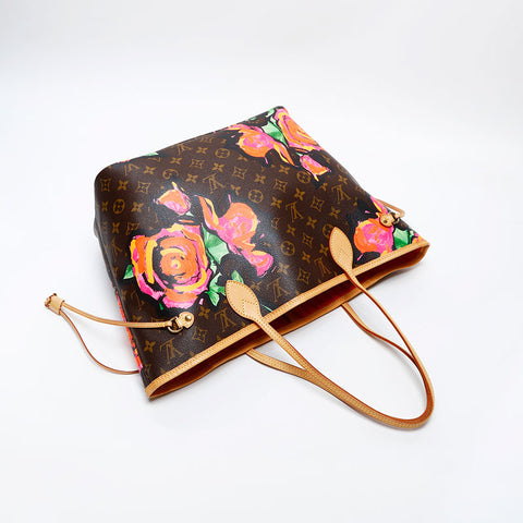 LOUIS VUITTON Monogram Rose Neverfull MM Tote Bag Brown WS20563