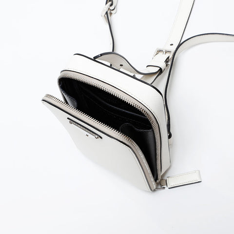 PRADA Safiano Shoulder Bag white WS20565