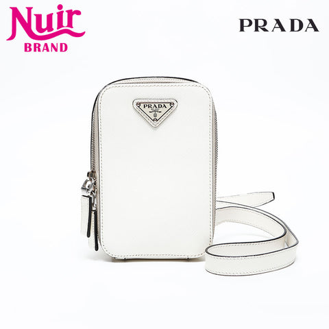 PRADA Safiano Shoulder Bag white WS20565