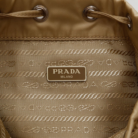 PRADA Re-Nylon Drawstring Bag Handbag beige WS20568