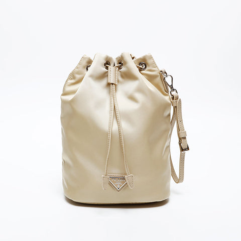 PRADA Re-Nylon Drawstring Bag Handbag beige WS20568
