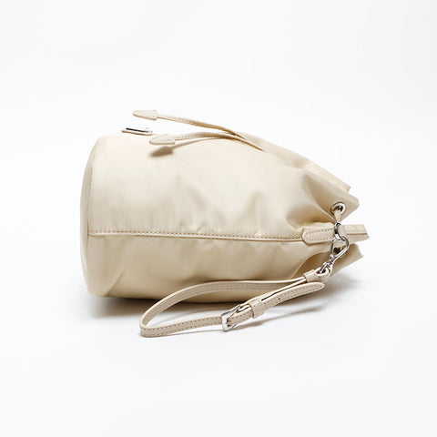 PRADA Re-Nylon Drawstring Bag Handbag beige WS20568