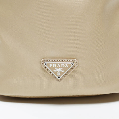 PRADA Re-Nylon Drawstring Bag Handbag beige WS20568