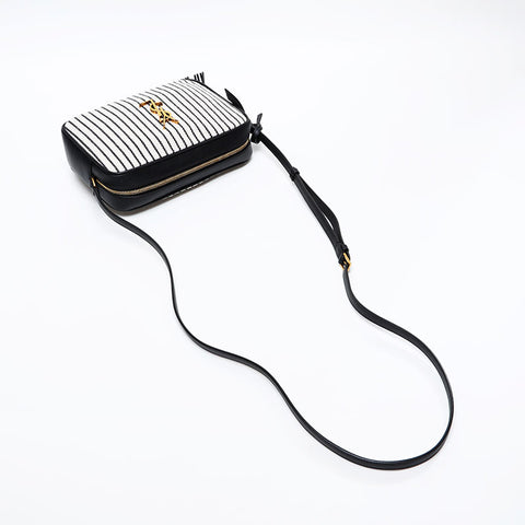 YVES SAINT LAURENT Lou jacquard canvas camera bag Shoulder Bag white WS20569