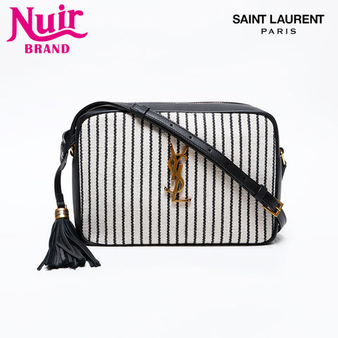 YVES SAINT LAURENT Lou jacquard canvas camera bag Shoulder Bag white WS20569