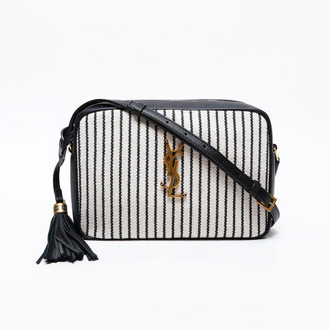 YVES SAINT LAURENT Lou jacquard canvas camera bag Shoulder Bag white WS20569