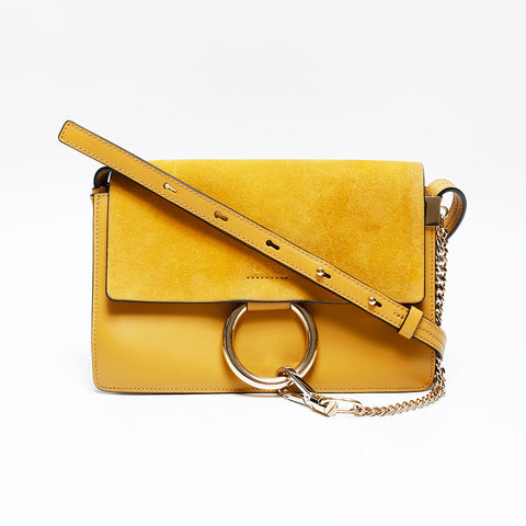 Chloe Leather Fae Shoulder Bag yellow WS20570