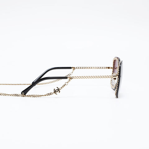 CHANEL Chain sunglasses black WS20573