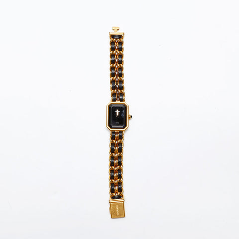 CHANEL Premiere M size immovable Watches black WS20576