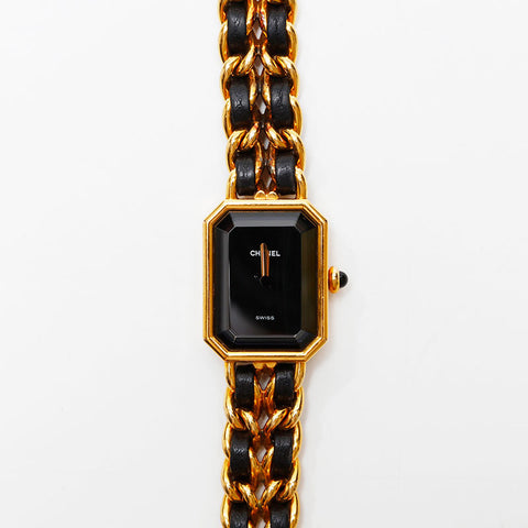 CHANEL Premiere M size immovable Watches black WS20576