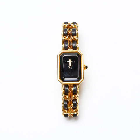 CHANEL Premiere M size immovable Watches black WS20576