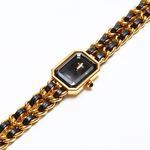 CHANEL Premiere M size immovable Watches black WS20576