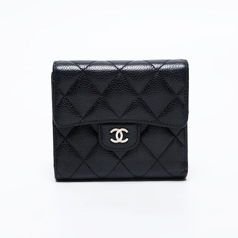 CHANEL Matrasse COCO Mark Tri-fold wallet black WS20577