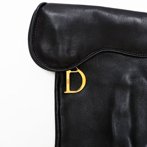 Christian Dior Leather Gloves gloves black WS20581