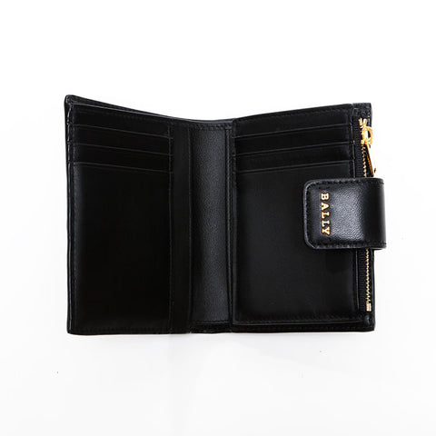 BALLY leather Bifold Wallet black WS20582