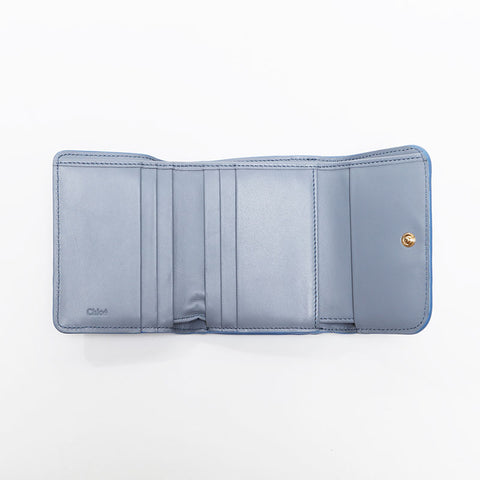 Chloe Chloe Sense Logo 3-Fold Double Hook Tri-fold wallet blue WS20585