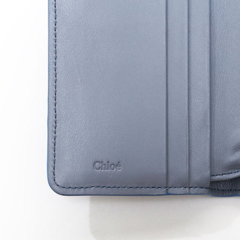Chloe Chloe Sense Logo 3-Fold Double Hook Tri-fold wallet blue WS20585