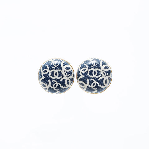 CHANEL COCO Mark 02P Earring blue WS20587
