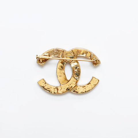 CHANEL COCO Mark rhinestone Brooch gold WS20590