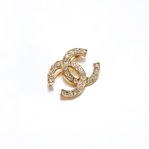 CHANEL COCO Mark rhinestone Brooch gold WS20590