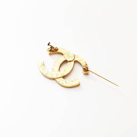 CHANEL COCO Mark rhinestone Brooch gold WS20590