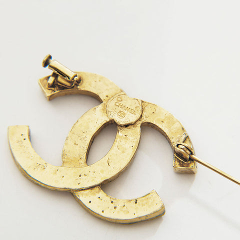 CHANEL COCO Mark rhinestone Brooch gold WS20590