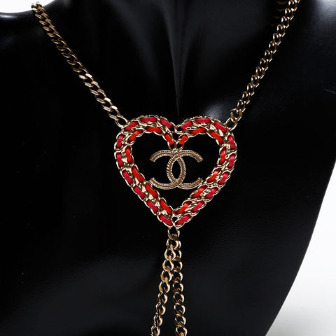CHANEL COCO Mark Heart B18P Necklace gold WS20591