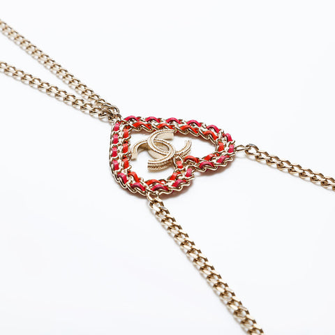 CHANEL COCO Mark Heart B18P Necklace gold WS20591