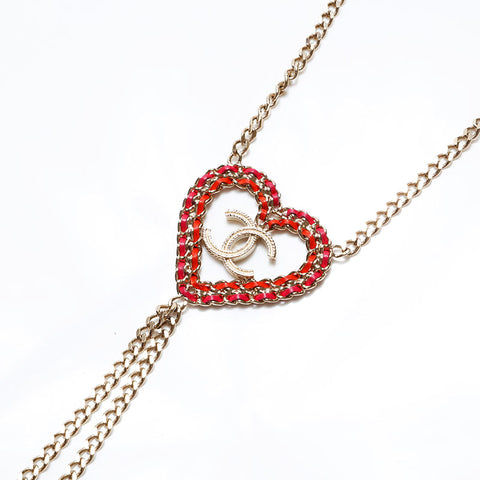 CHANEL COCO Mark Heart B18P Necklace gold WS20591