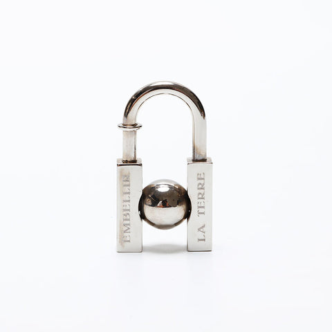 HERMES Earth Cadena Padlock Key ring Silver WS20594