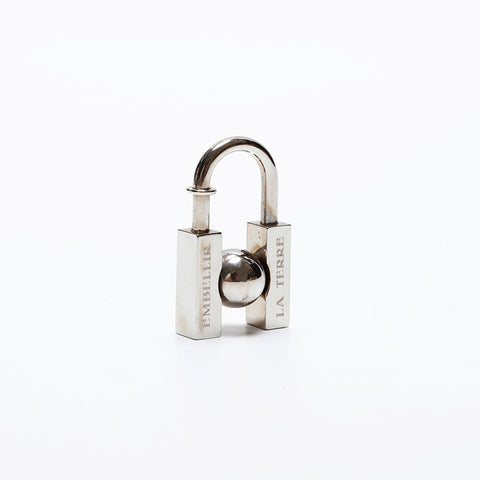 HERMES Earth Cadena Padlock Key ring Silver WS20594