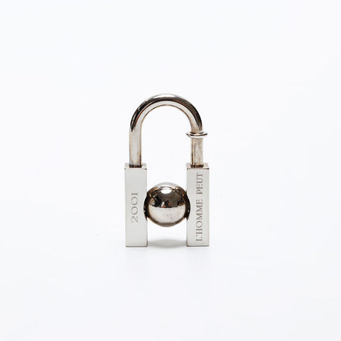 HERMES Earth Cadena Padlock Key ring Silver WS20594