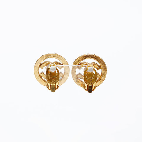 CHANEL COCO Mark rhinestone Earring gold WS20595