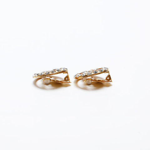 CHANEL COCO Mark rhinestone Earring gold WS20595