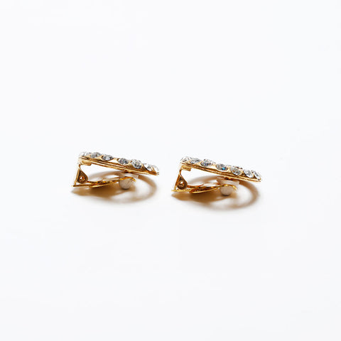CHANEL COCO Mark rhinestone Earring gold WS20595