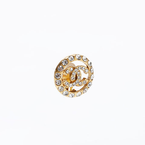 CHANEL COCO Mark rhinestone Earring gold WS20595