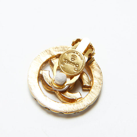 CHANEL COCO Mark rhinestone Earring gold WS20595