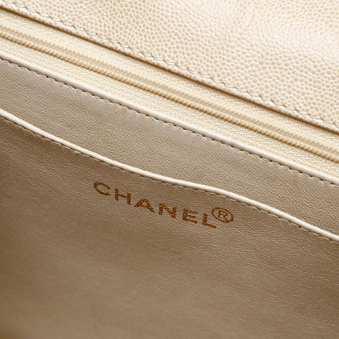 CHANEL No.5 Matelasse Caviar Top Handle Handbag beige WS20596
