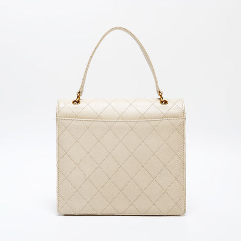 CHANEL No.5 Matelasse Caviar Top Handle Handbag beige WS20596