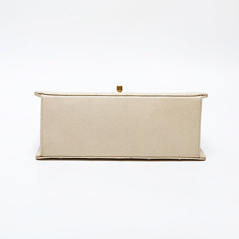 CHANEL No.5 Matelasse Caviar Top Handle Handbag beige WS20596