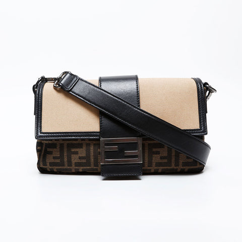 FENDI Zucca Mamma Bucket Shoulder Bag Brown WS20599
