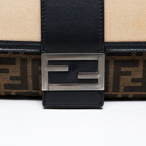 FENDI Zucca Mamma Bucket Shoulder Bag Brown WS20599