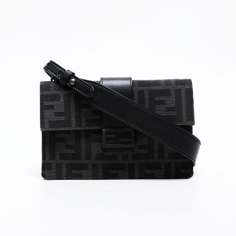 FENDI Zucca Baguette 3way Belt Shoulder Bag black WS20600