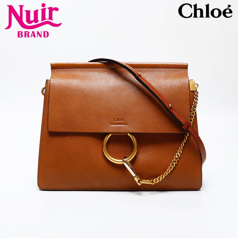 Chloe Faye Leather Shoulder Bag beige WS20603