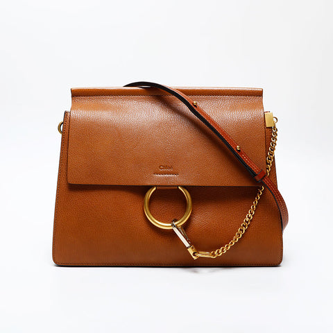 Chloe Faye Leather Shoulder Bag beige WS20603